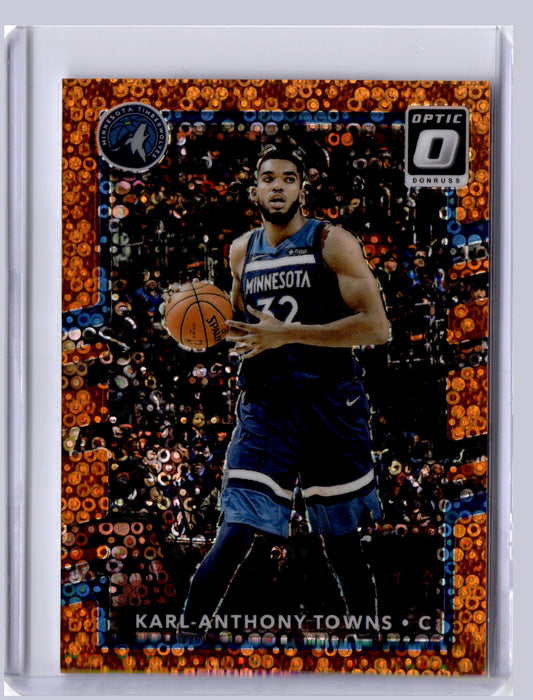 Karl-Anthony Towns 2017-18 Panini Donruss Optic Orange Fast Break 57/193
