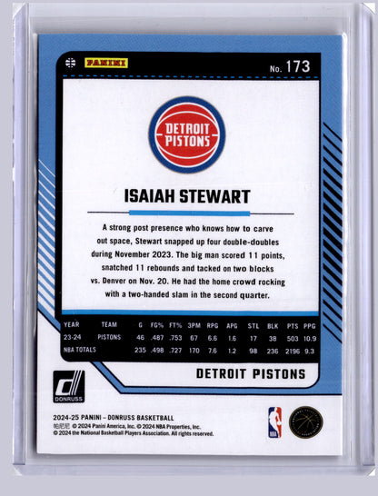 Isaiah Stewart 2024-25 Panini Donruss Holo Laser 142/149