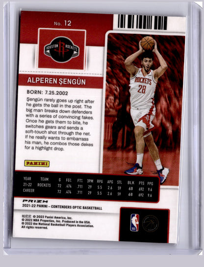 Alperen Sengun 2021-22 Panini Contenders Optic Silver RC