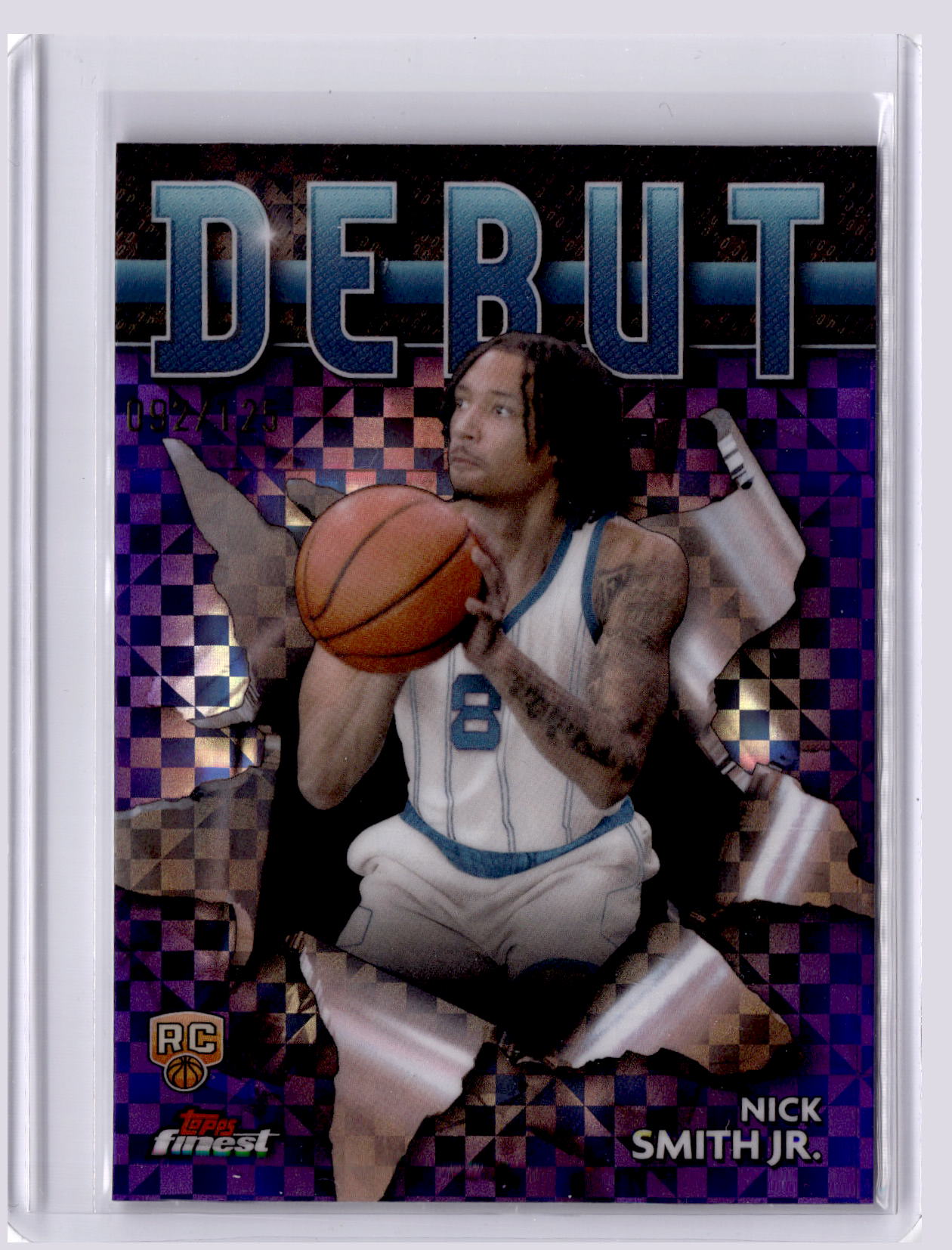 Nick Smith Jr 2023-24 Topps Finest Debut Purple X-Fractor RC 92/125