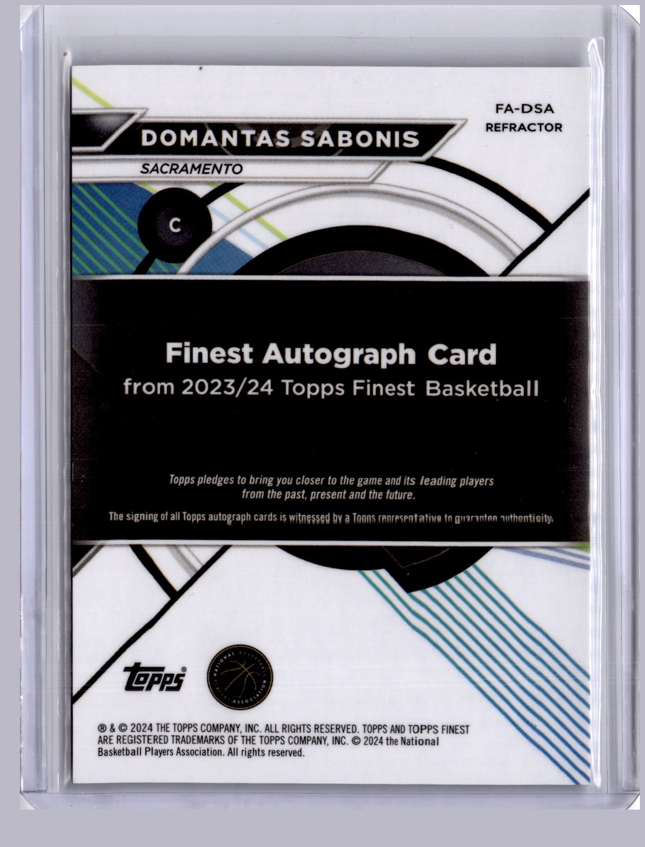 Domanta Sabonis 2023-24 Topps Finest Refractor Auto