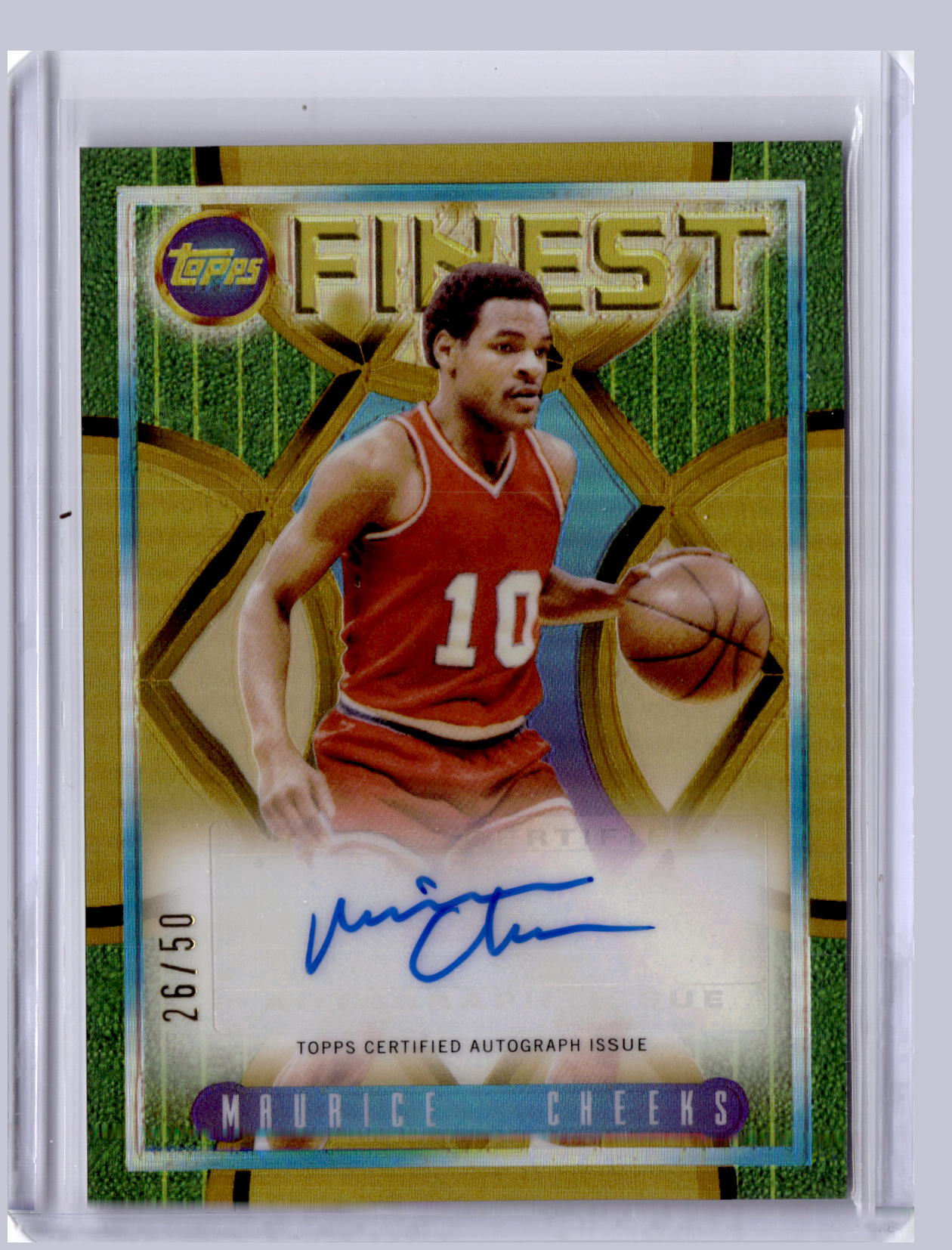 Maurice Cheeks 2023-24 Topps Finest Flashback Auto Gold 26/50