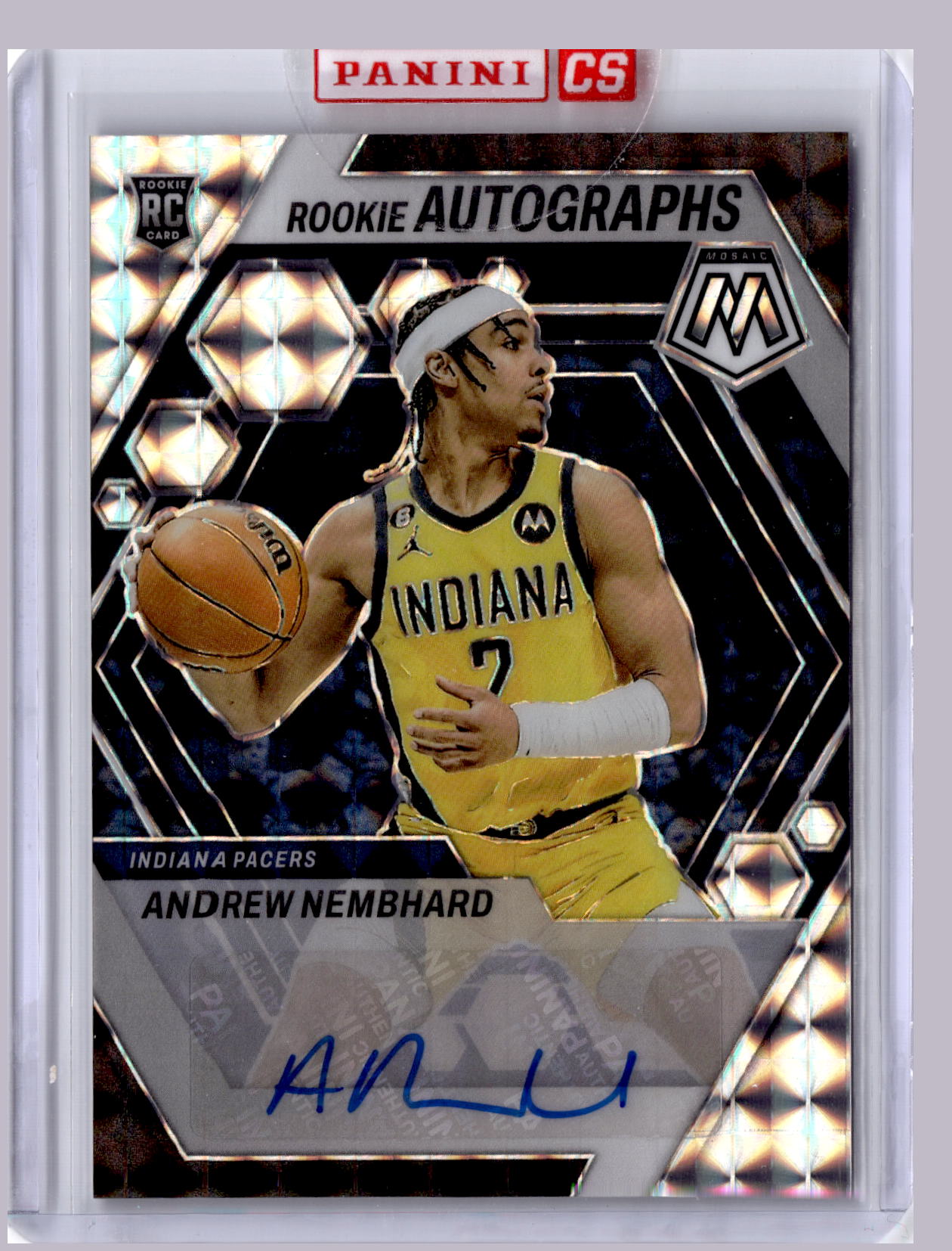 Andrew Nembhard 2022-23 Panini Mosaic Rookie Auto Mosaic RC