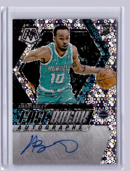 Amari Bailey 2023-24 Panini Mosaic Fast Break Auto RC