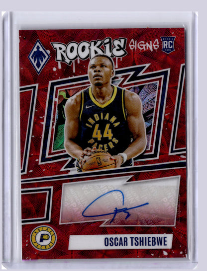 Oscar Tshiebwe 2023-24 Panini Donruss Optic Rookie Signs Auto Red Choice RC 35/49
