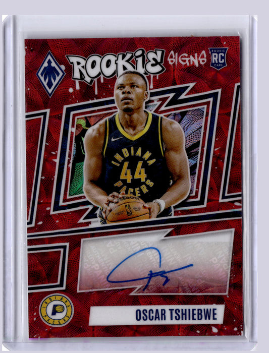 Oscar Tshiebwe 2023-24 Panini Donruss Optic Rookie Signs Auto Red Choice RC 35/49