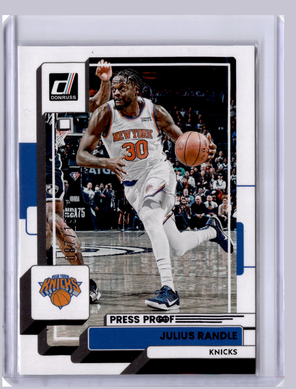 Julius Randle 2022-23 Panini Donruss Purple Press Proof 87/199