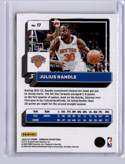 Julius Randle 2022-23 Panini Donruss Purple Press Proof 87/199