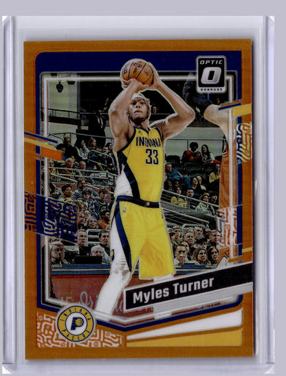Myles Turner 2023-24 Panini Donruss Optic Orange 42/199