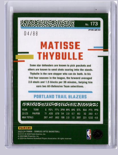 Matisse Thybulle 2023-24 Panini Donruss Optic Choice 4/88