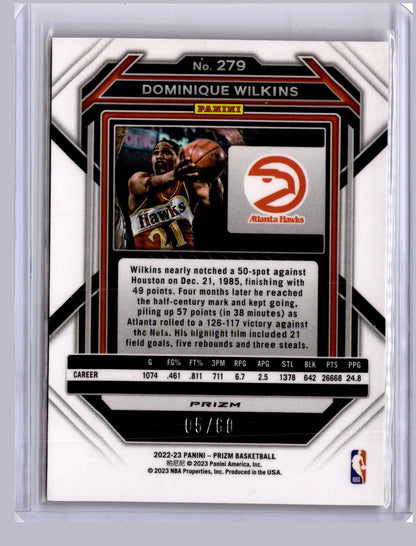 Dominique Wilkins 2022-23 Panini Prizm Orange Wave 5/60