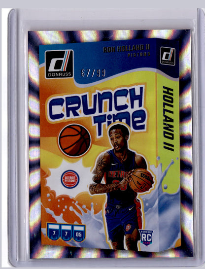 Ron Holland II 2024-25 Panini Donruss Crunch Time Holo Laser RC 67/99