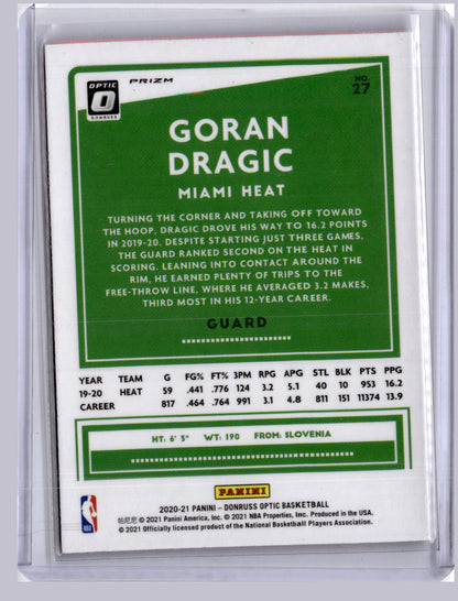Goran Dragic 2020-21 Panini Donruss Optic Red Pulsar