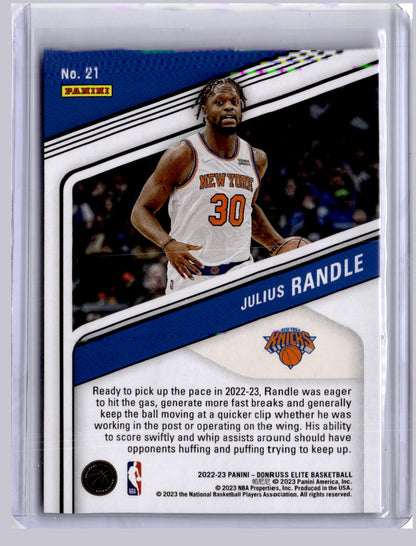 Julius Randle 2022-23 Panini Donruss Elite Blue 10/99