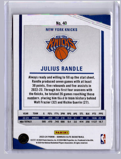 Julius Randle 2023-24 Panini Donruss Elite Hyper Red International 44/88