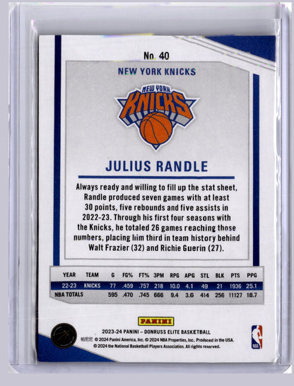 Julius Randle 2023-24 Panini Donruss Elite Neon Green 72/75