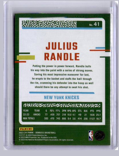 Julius Randle 2023-24 Panini Donruss Pink Holo Laser 38/50