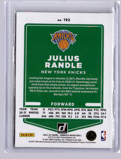 Julius Randle 2021-22 Panini Donruss Holo Laser 131/149