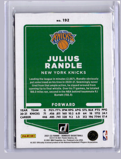 Julius Randle 2021-22 Panini Donruss Light Blue Holo Laser 46/60