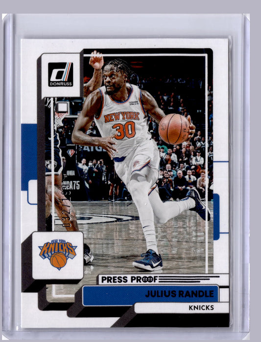 Julius Randle 2022-23 Panini Donruss Purple Press Proof 32/199