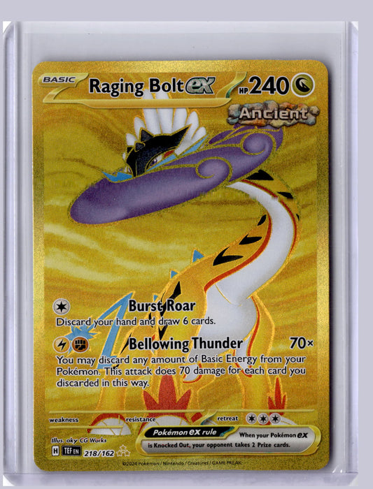Raging Bolt ex 2024 Pokemon Temporal Forces Hyper Rare 218/162