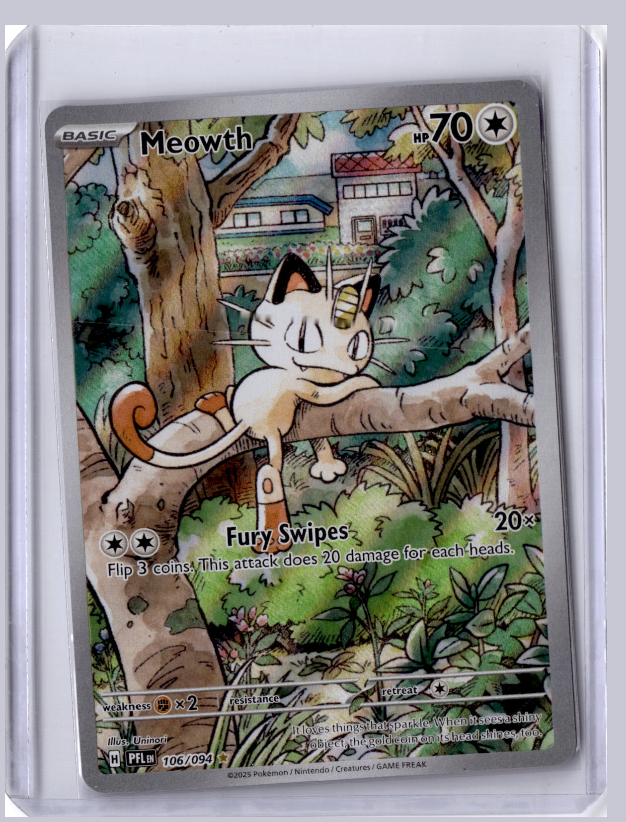 Meowth 2025 Pokemon Phantasmal Flames Illustration Rare 106/094