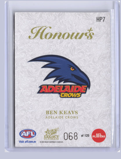 Ben Keays 2024 Select Legacy Ultimate Honours + 68/125