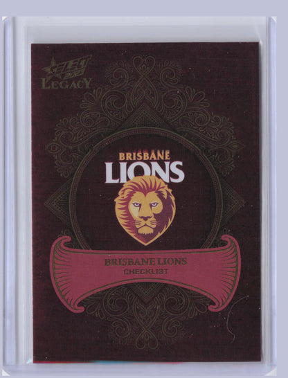 Brisbane Lions Checklist 2023 Select Legacy Plus 380/425