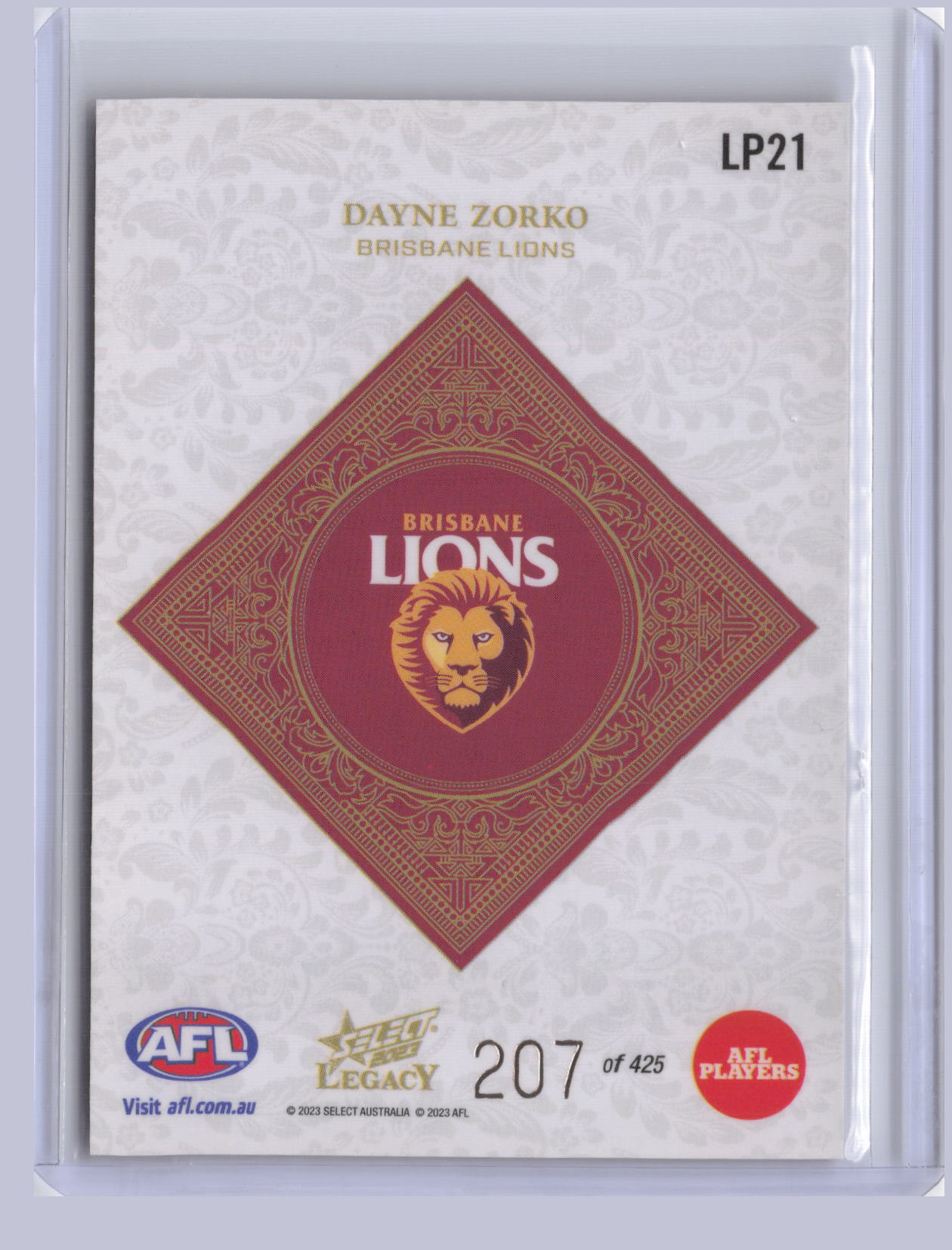Dayne Zorko 2023 Select Legacy Plus 207/425