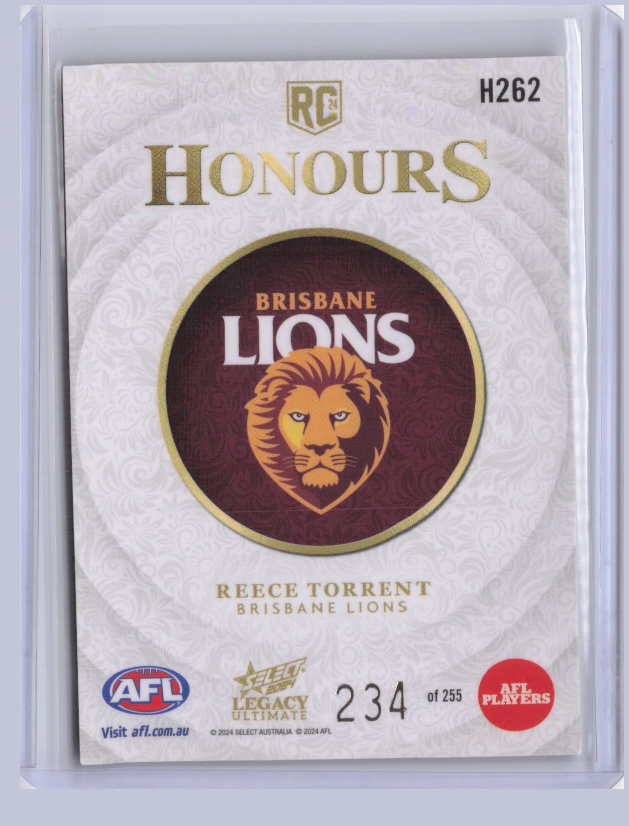 Reece Torrent 2024 Select Legacy Ultimate Honours RC 234/255
