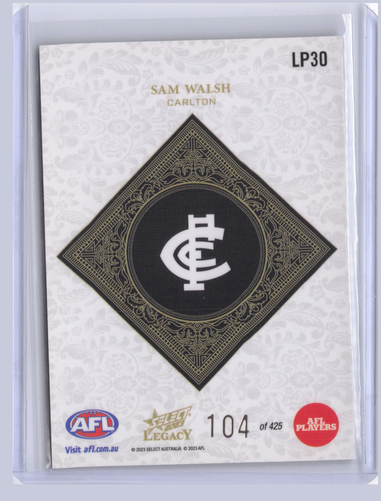 Sam Walsh 2023 Select Legacy Plus 104/425