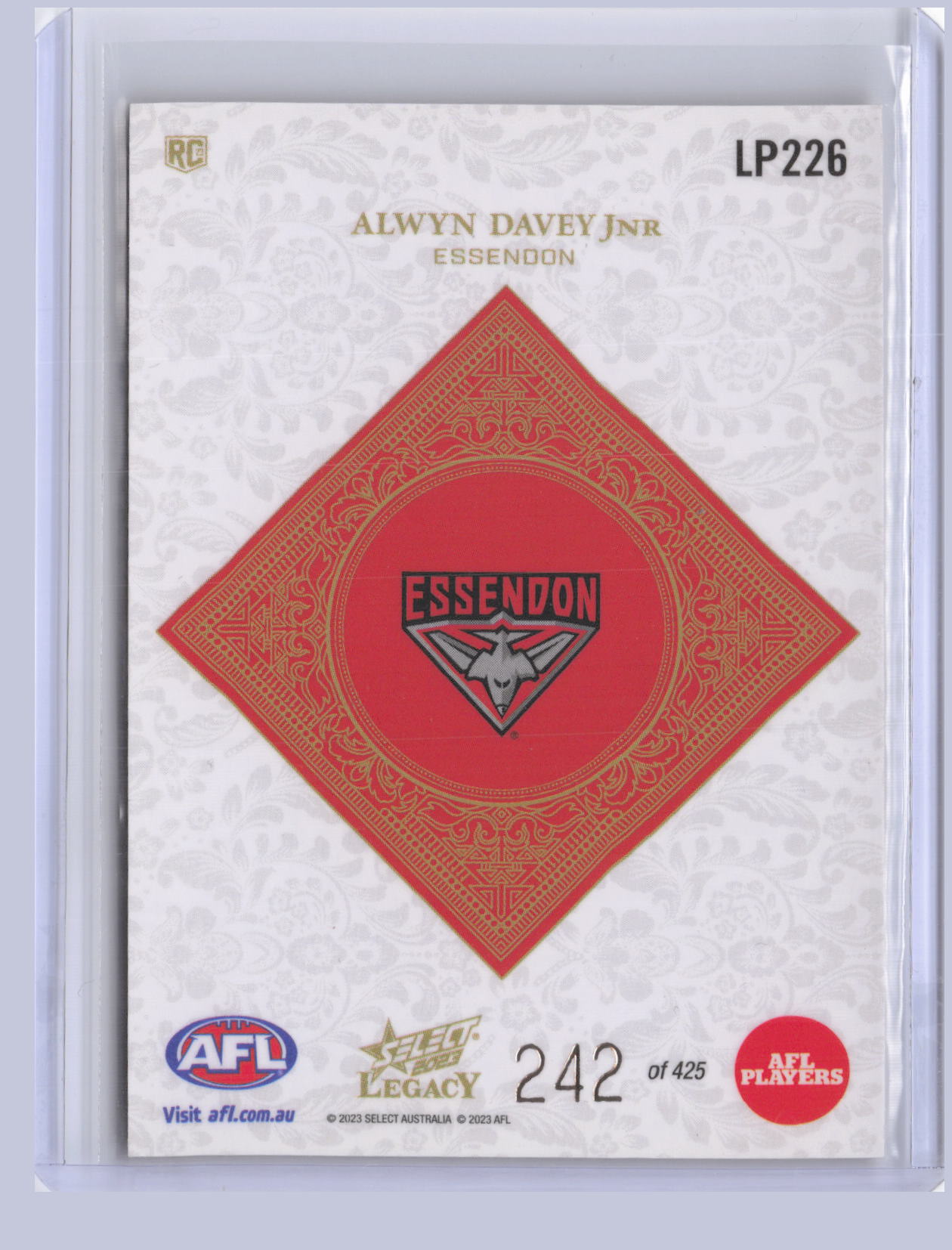 Alwyn Davey Jnr 2023 Select Legacy Plus RC 242/425