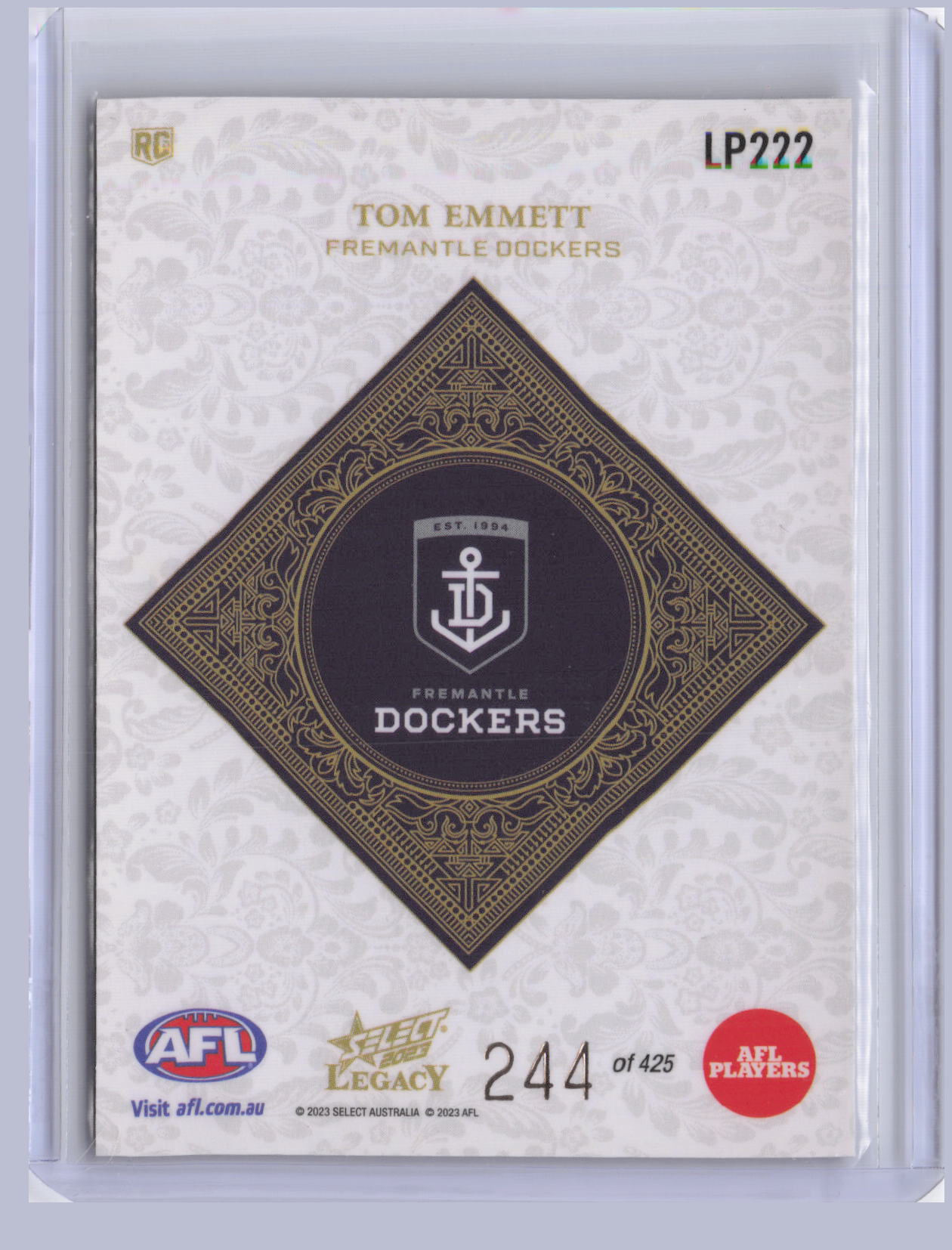 Tom Emmett 2023 Select Legacy Plus RC 244/425