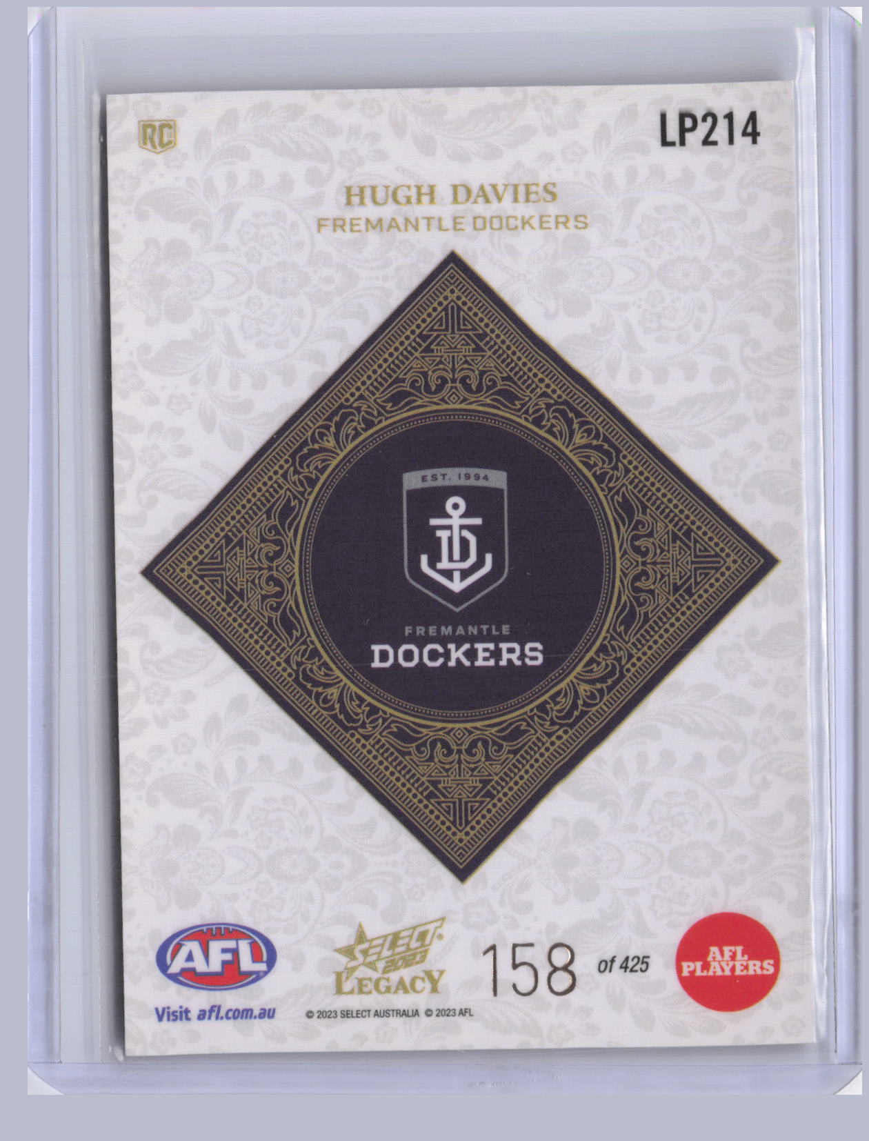 Hugh Davies 2023 Select Legacy Plus RC 158/425