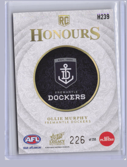 Ollie Murphy 2024 Select Legacy Ultimate Honours RC 226/255