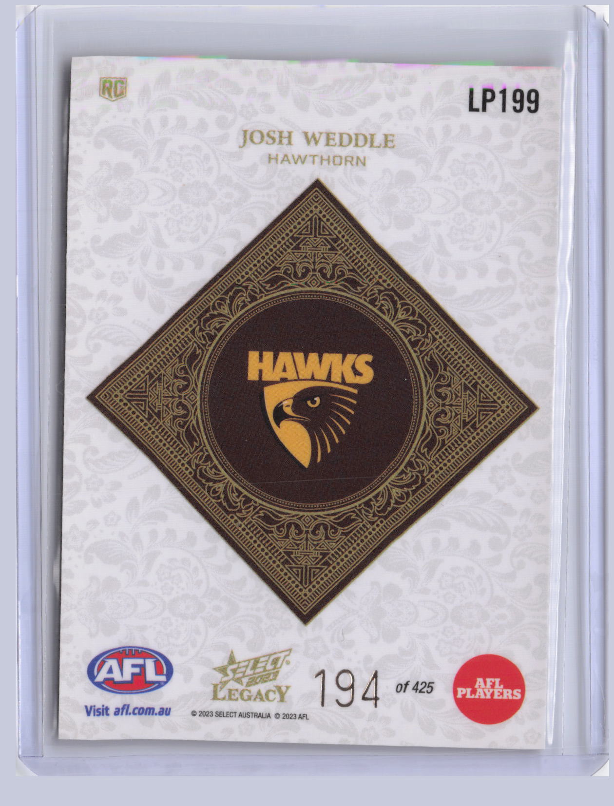 Josh Weddle 2023 Select Legacy Plus RC 194/425