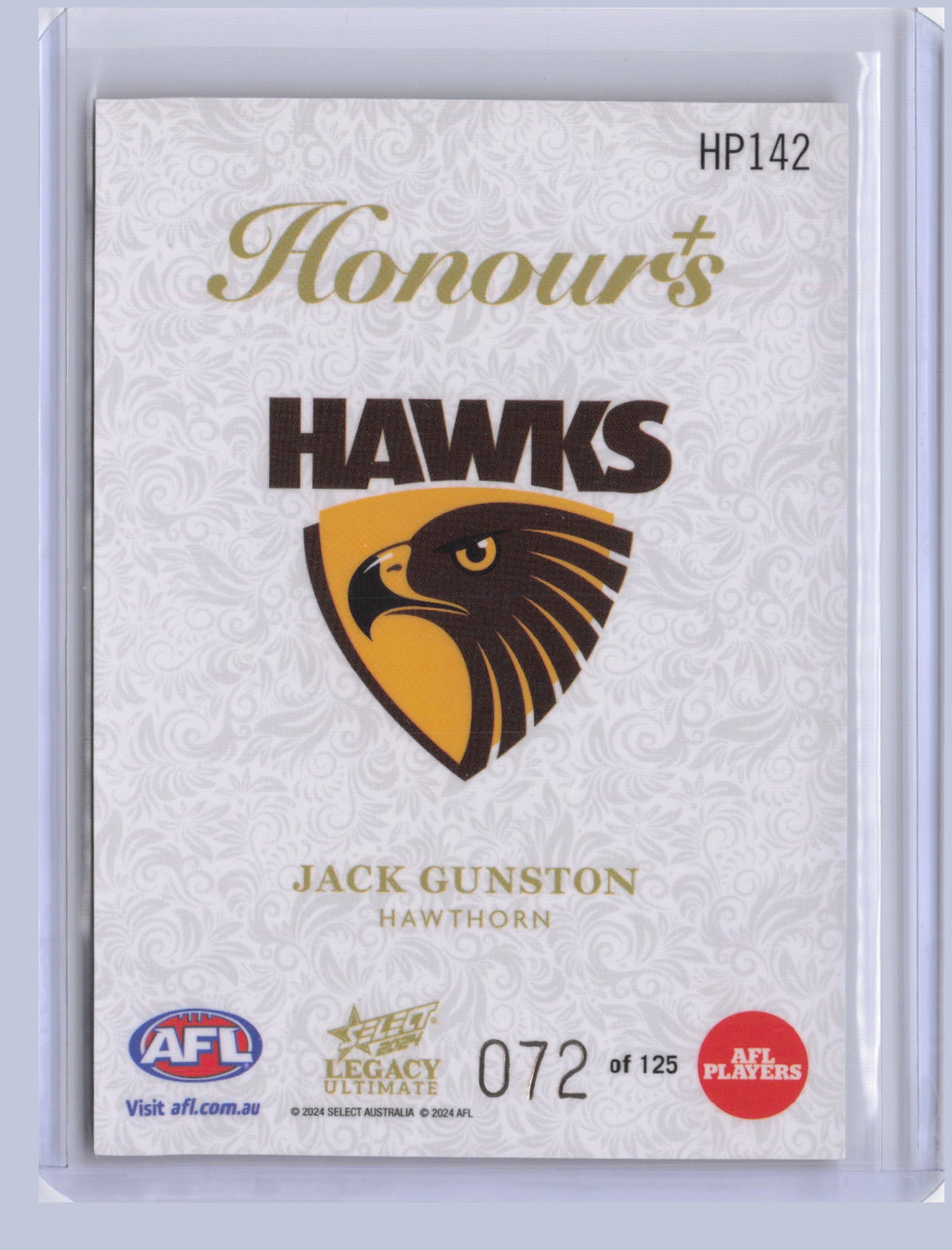 Jack Gunston 2024 Select Legacy Ultimate Honours + 72/125