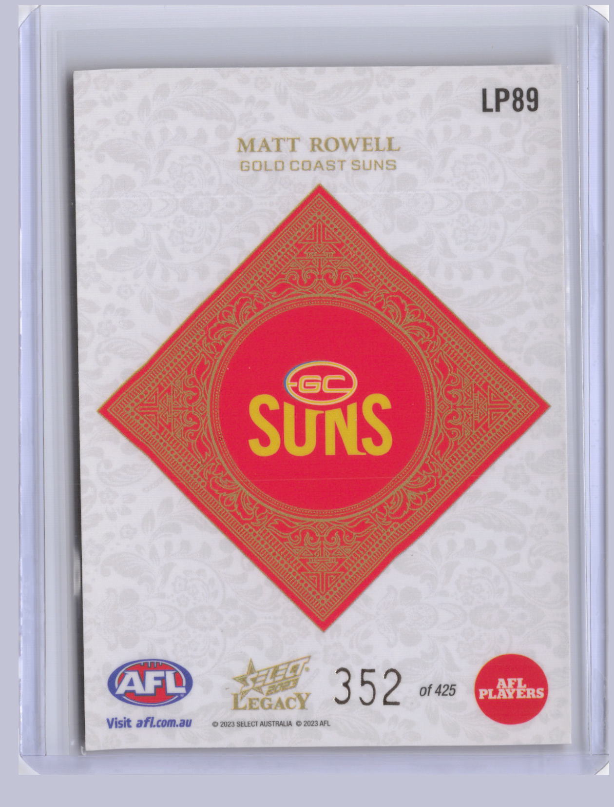 Matt Rowell 2023 Select Legacy Plus 352/425