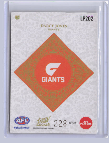 Darcy Jones 2023 Select Legacy Plus RC 228/425