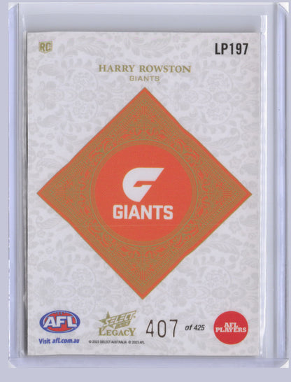 Harry Rowston 2023 Select Legacy Plus RC 407/425