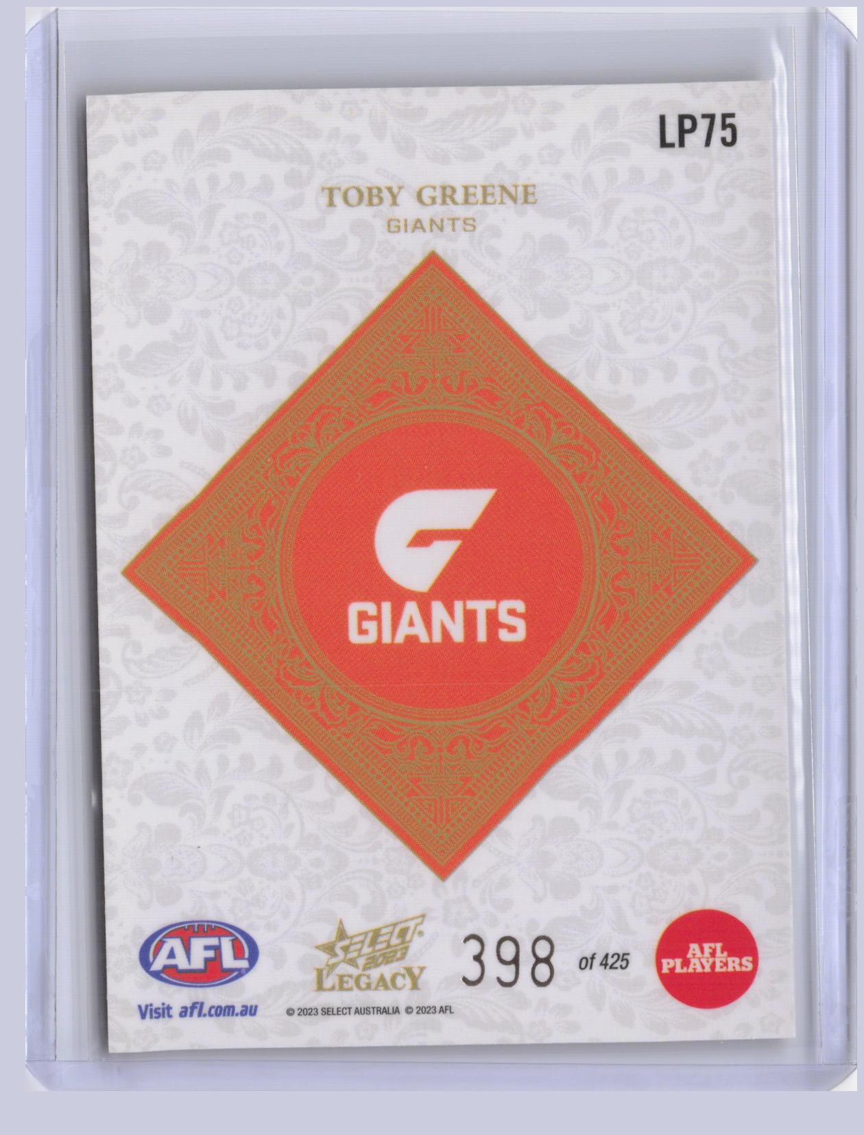 Toby Greene 2023 Select Legacy Plus 398/425