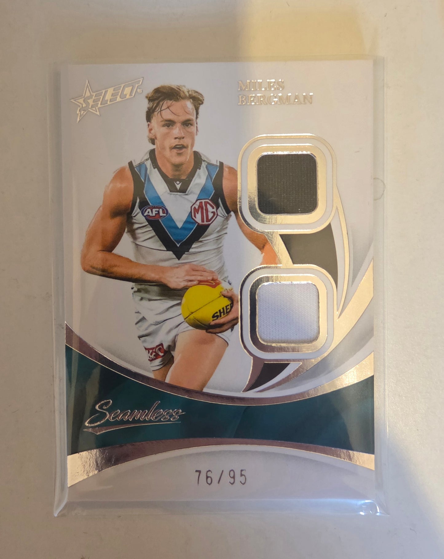 Miles Bergman AFL Select 2025 Seamless Double Patch Card 76/95