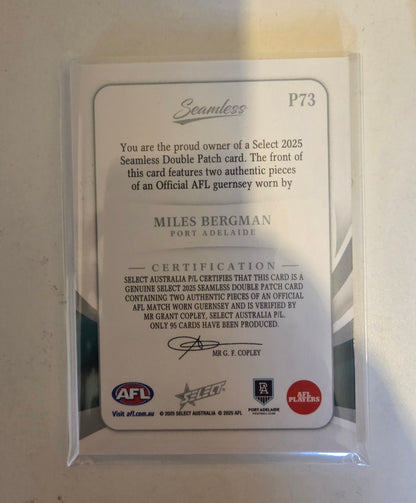 Miles Bergman AFL Select 2025 Seamless Double Patch Card 76/95
