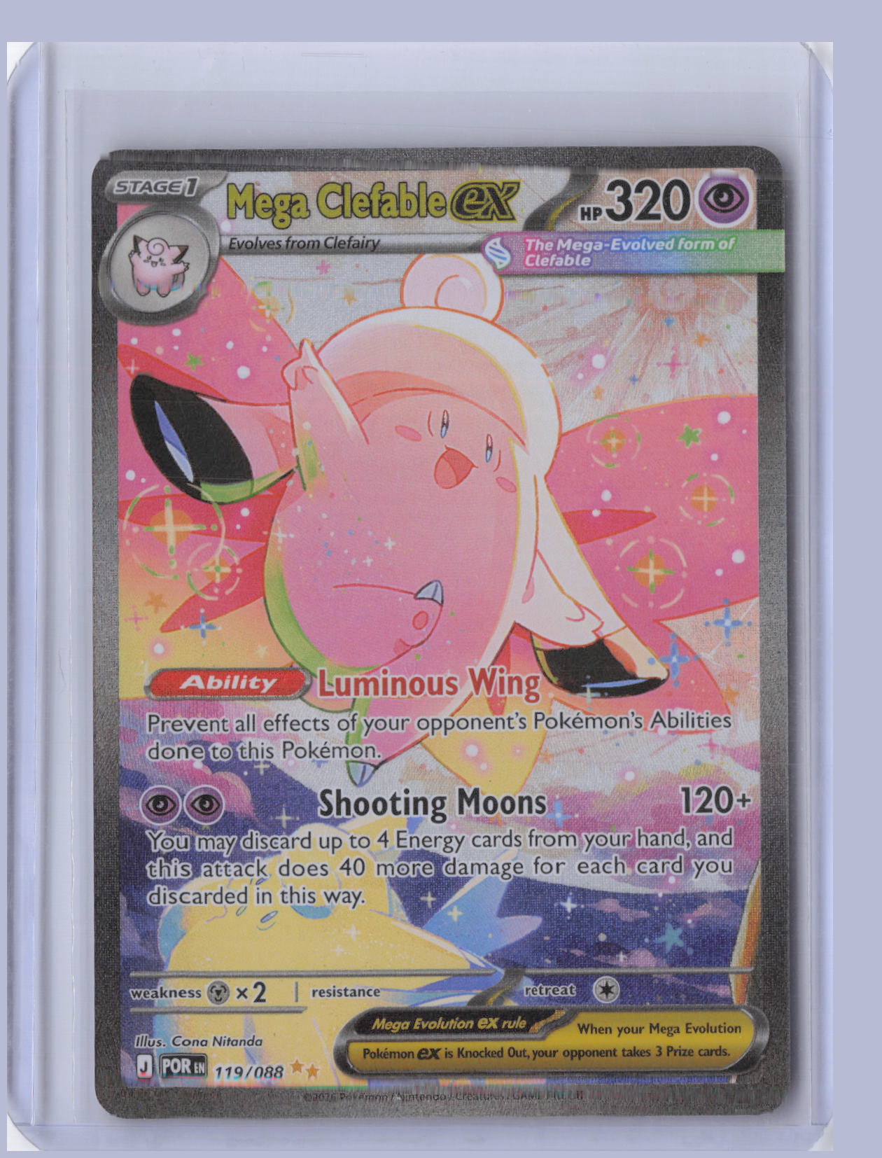 Mega Clefable ex Pokemon Perfect Order POR 2026 Special Illustration Rare 119/088
