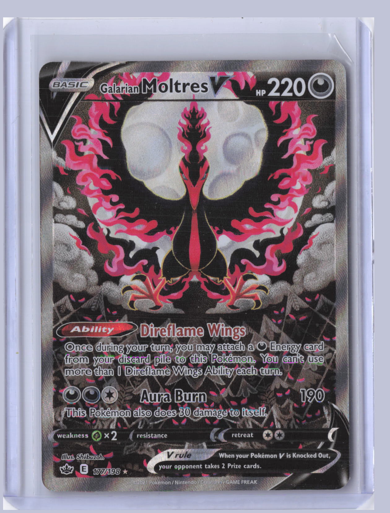 Galarian Moltres V Pokemon Chilling Reign CRE 2021 Ultra Rare 177/198