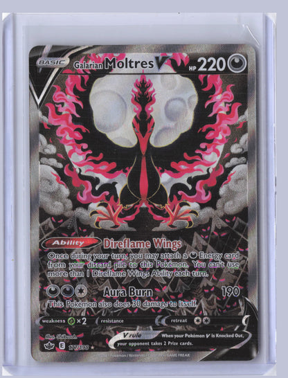 Galarian Moltres V Pokemon Chilling Reign CRE 2021 Ultra Rare 177/198