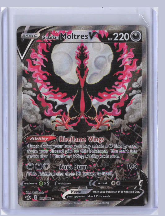 Galarian Moltres V Pokemon Chilling Reign CRE 2021 Ultra Rare 177/198