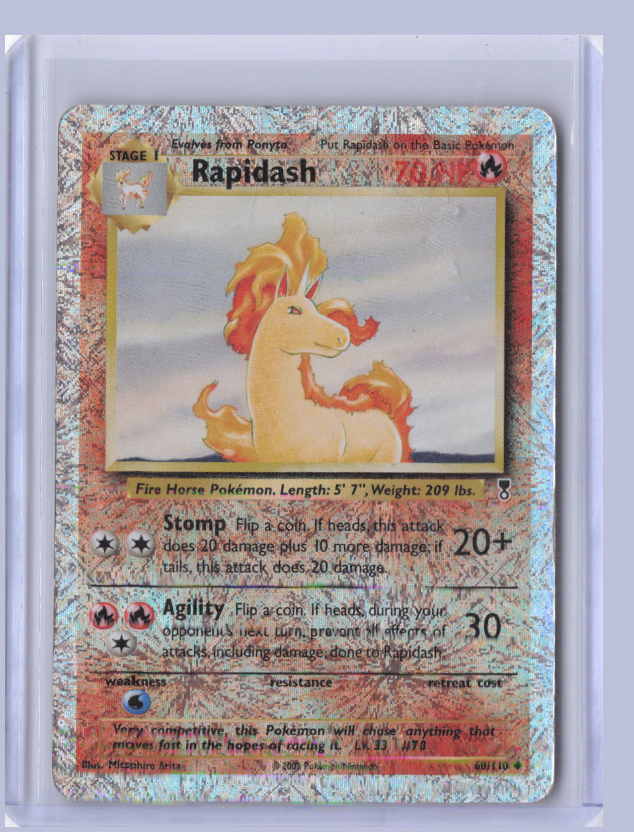 Rapidash Pokemon Legendary Collection LC 2002 Reverse Holo HP 060/110