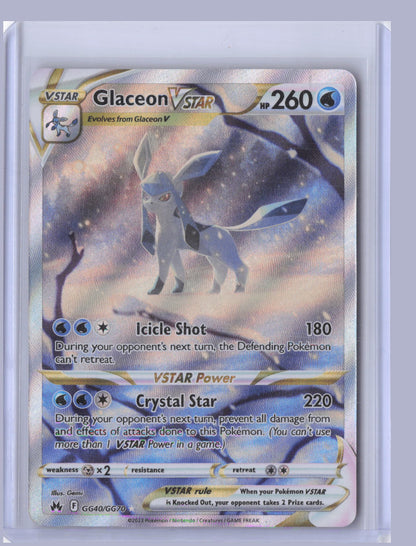 Glaceon VSTAR Pokemon Crown Zenith CRZ 2023 Trainer Gallery Holo Rare V GG40/GG70