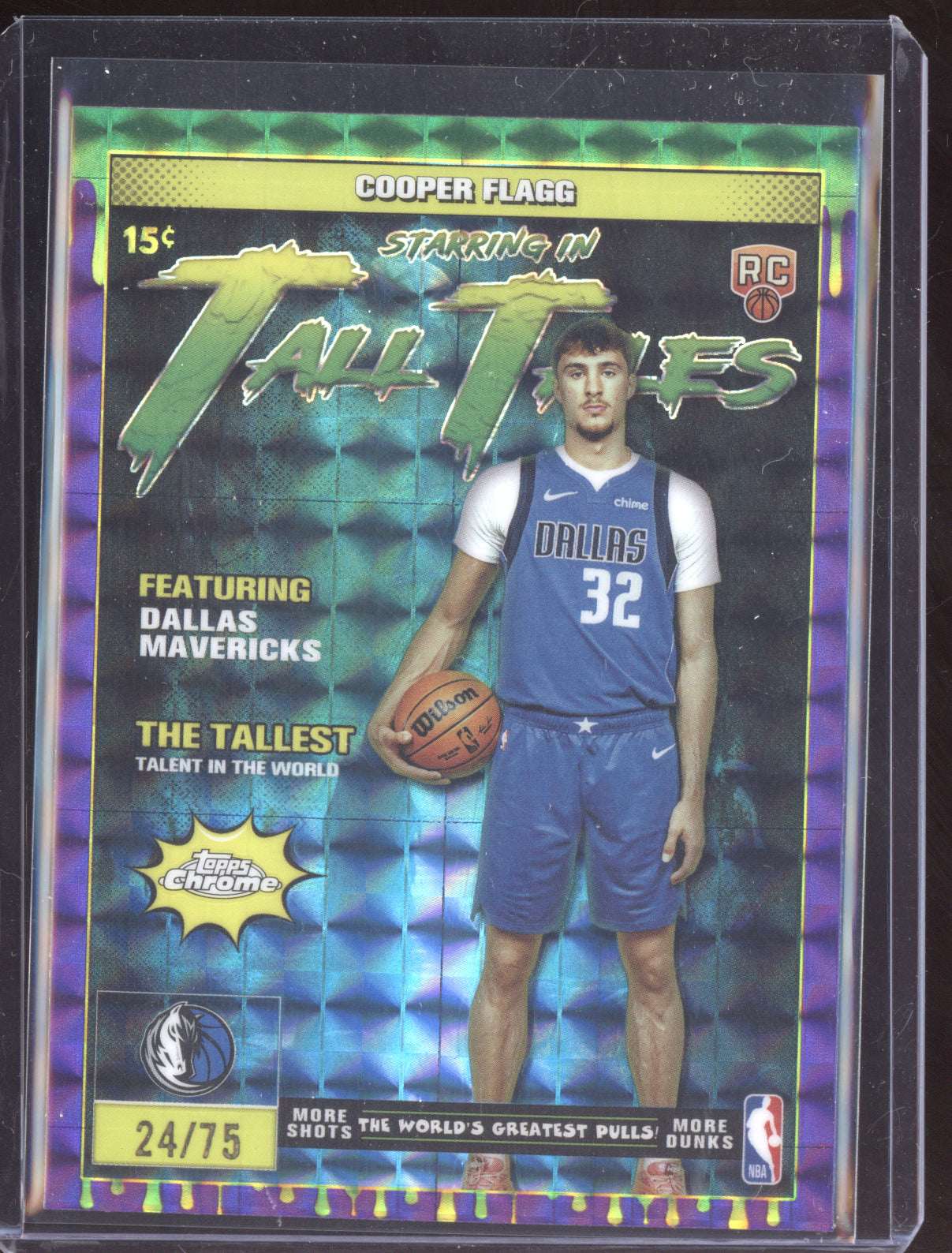 Cooper Flagg 2025/26 Topps Chrome Tall Tales Geometric Purple SP 24/75